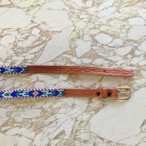 Madewell Vintage Leather Beaded Whipstitch Belt M